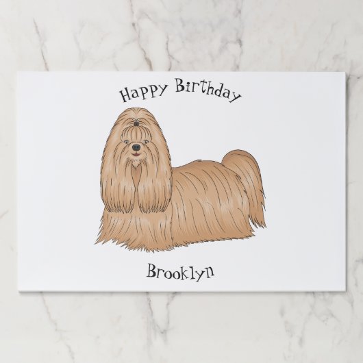 シーズー（犬）tzuロングヘアードッグ漫画イラストレーション ペーパーパッド (正面)