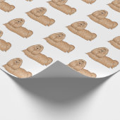 シーズー（犬）tzuロングヘアードッグ漫画イラストレーション ラッピングペーパー (角)