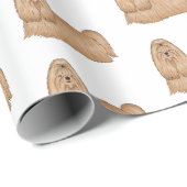 シーズー（犬）tzuロングヘアードッグ漫画イラストレーション ラッピングペーパー (ロールコーナー)