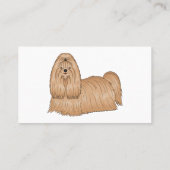 シーズー（犬）tzuロングヘアードッグ漫画イラストレーション 名刺 (裏面)