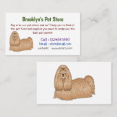 シーズー（犬）tzuロングヘアードッグ漫画イラストレーション 名刺 (正面/裏面)