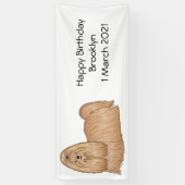 シーズー（犬）tzuロングヘアードッグ漫画イラストレーション 横断幕 (縦)