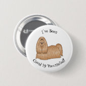 シーズー（犬）tzuロングヘアードッグ漫画イラストレーション 缶バッジ (正面&裏面)