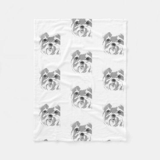 シーズー（犬）Tzu写真フリースブランケット フリースブランケット (正面)