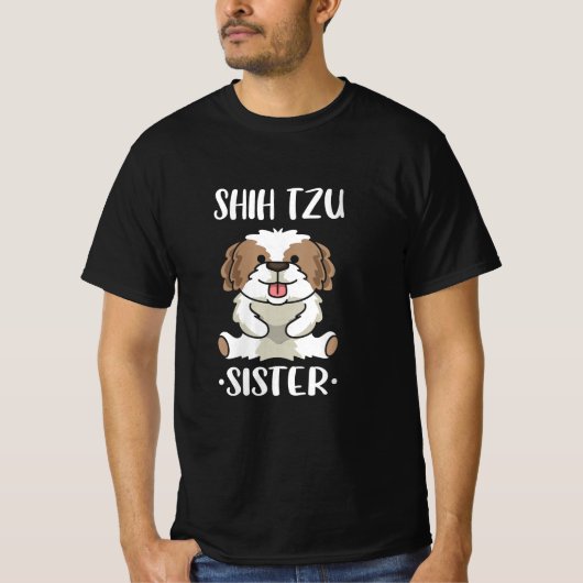 シーズー（犬）Tzu姉妹/犬の恋人 Tシャツ (正面)
