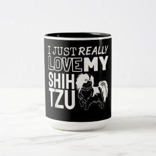 シーズー(犬)Tzu恋人 私は本当に私のシーズー(犬)Tzu愛 ツートーンマグカップ