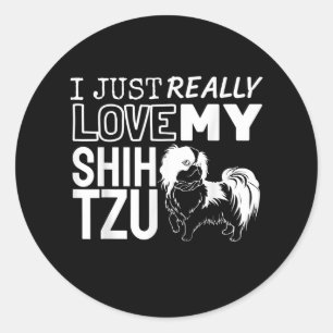 シーズー(犬)Tzu恋人 私は本当に私のシーズー(犬)Tzu愛 ラウンドシール