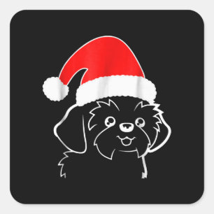 シーズー(犬)TZU愛好家 シーズー(犬)のTzu醜いクリスマスプレゼント スクエアシール
