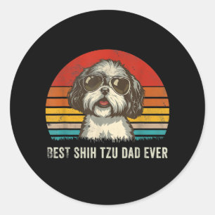 シーズー（犬）TZU愛好家  最高のシーズー（犬）Tzuパパおもしろい ラウンドシール