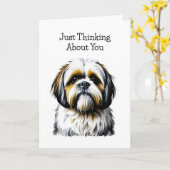 シーズー（犬）Tzu愛犬家 |お考え客様 カード (黄色い花)