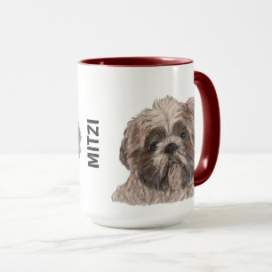 シーズー(犬)Tzu水色パーソナライズドマグカップ マグカップ