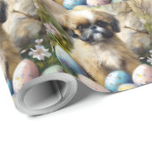 シーズー(犬)Tzu犬とイースターエッグホリデイ ラッピングペーパー (ロールコーナー)