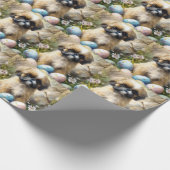 シーズー(犬)Tzu犬とイースターエッグホリデイ ラッピングペーパー (角)