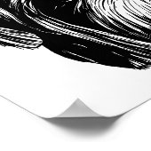 シーズー(犬)Tzu犬と水玉模様ボウオリジナルアート ポスター (角)