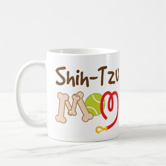シーズー(犬)Tzu犬の品種お母さんのギフト コーヒーマグカップ (左)