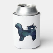 シーズー（犬）Tzu犬の品種シルエット水色 缶クーラー (缶正面)