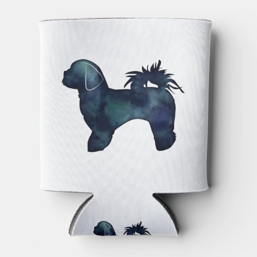 シーズー（犬）Tzu犬の品種シルエット水色 缶クーラー (正面)