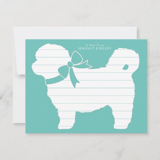 シーズー（犬）Tzu犬の子犬テディベア短い髪 サンキューカード (正面)