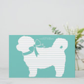 シーズー（犬）Tzu犬の子犬テディベア短い髪 便箋 (スタンド正面)