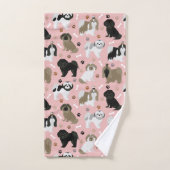 シーズー（犬）TZU犬の足と骨バスタオルセット バスタオルセット (ハンドタオル)