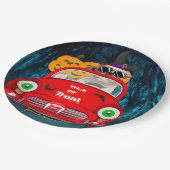 シーズー（犬）Tzu犬の車の怖いハロウィーン ペーパープレート (アングル)