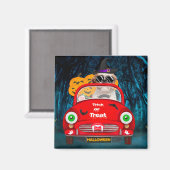 シーズー(犬)Tzu犬の車の怖いハロウィーン マグネット (正面/裏面)