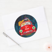 シーズー(犬)Tzu犬の車の怖いハロウィーン ラウンドシール (封筒)