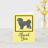 シーズー(犬)Tzu犬シルエットありがとうグリーティングカード カード (黄色い花)