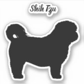 シーズー(犬)TZU犬シルエット犬ブリードビニールステッカー シール (正面)