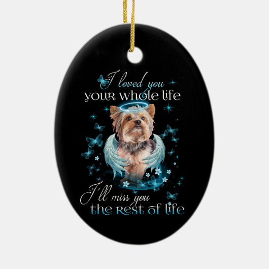 シーズー（犬）TZU犬ペット恋しく思メモリアル残り セラミックオーナメント (裏面)