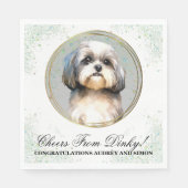 シーズー（犬）Tzu犬結婚のナプキンと犬の写真 スタンダードランチョンナプキン (正面)