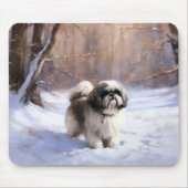 シーズー（犬）Tzu雪のクリスマス マウスパッド (正面)