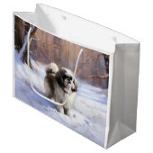 シーズー(犬)Tzu雪のクリスマス ラージペーパーバッグ (正面アングル)