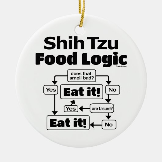 シーズー（犬）Tzu食品論理 セラミックオーナメント (正面)