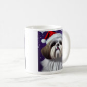 シーズー（犬）Tzu、サンタ、クリスマスコーヒーマグ コーヒーマグカップ (正面右)