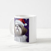 シーズー（犬）Tzu、サンタ、クリスマスコーヒーマグ コーヒーマグカップ (正面左)