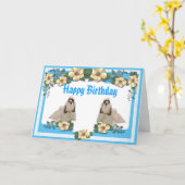 シーズー（犬）-Tzu – 永遠に揺れ動く カード (黄色い花)