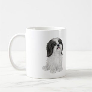 シーズー(犬)Tzu – 白黒(by JF) コーヒーマグカップ