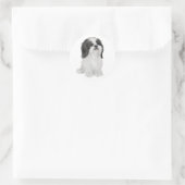 シーズー(犬)Tzu – 白黒(by JF) ラウンドシール (バッグ)