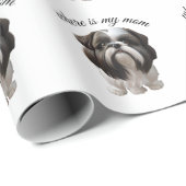 シーズー(犬)Tzu – 私の母はどこ ラッピングペーパー (ロールコーナー)