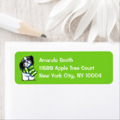 シーズー(犬)Tzu B/wスカーフウィンターグリーンストライプカスタム ラベル (インサイチュ)