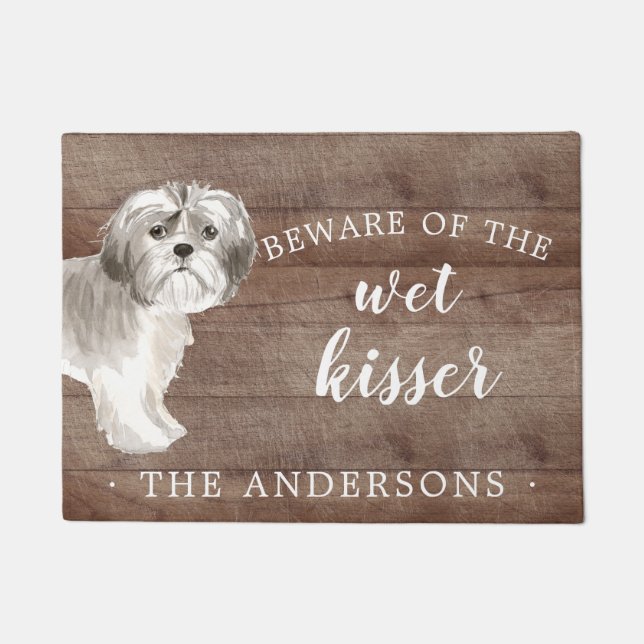 シーズー（犬）Tzu.Dogドパーソナライズされたアマット ドアマット (正面)