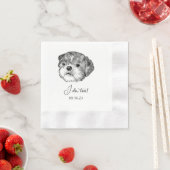 シーズー（犬）Tzu Dog パーソナライズされた I Does Too Napkins 縁ありカクテルナプキン (インサイチュ)