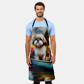 シーズー（犬）Tzu on aパドル：風光明媚な冒険 エプロン (着用した状態)