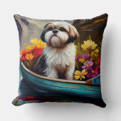 シーズー（犬）Tzu on aパドル：風光明媚な冒険 クッション (正面)