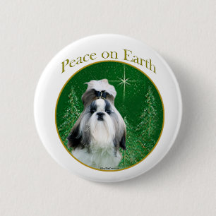 シーズー（犬）Tzu Peace on Earth – ボタン 缶バッジ