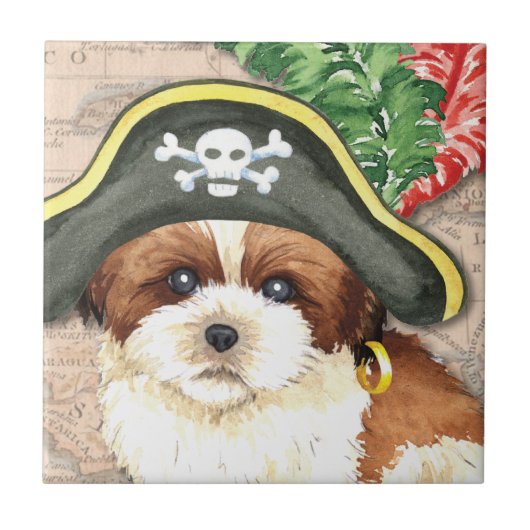 シーズー（犬）Tzu Pirate タイル (正面)