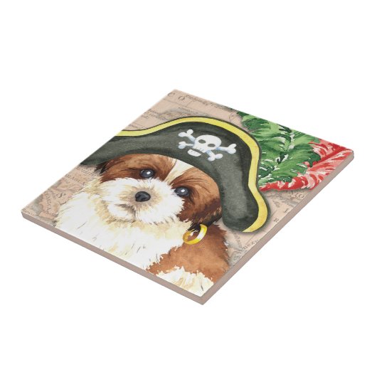 シーズー（犬）Tzu Pirate タイル (側面)