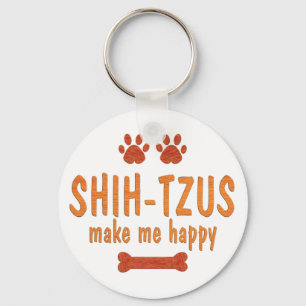 シーズー(犬)Tzusは私を幸せにさせます キーホルダー