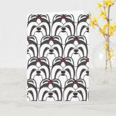 シーズー（犬） Tzus カード (黄色い花)